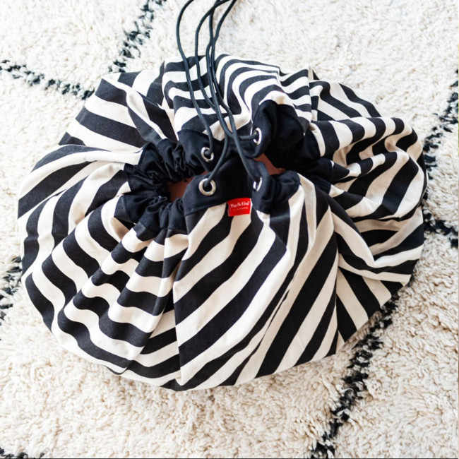 KOTT14 Stripes Black Mänguasjakott